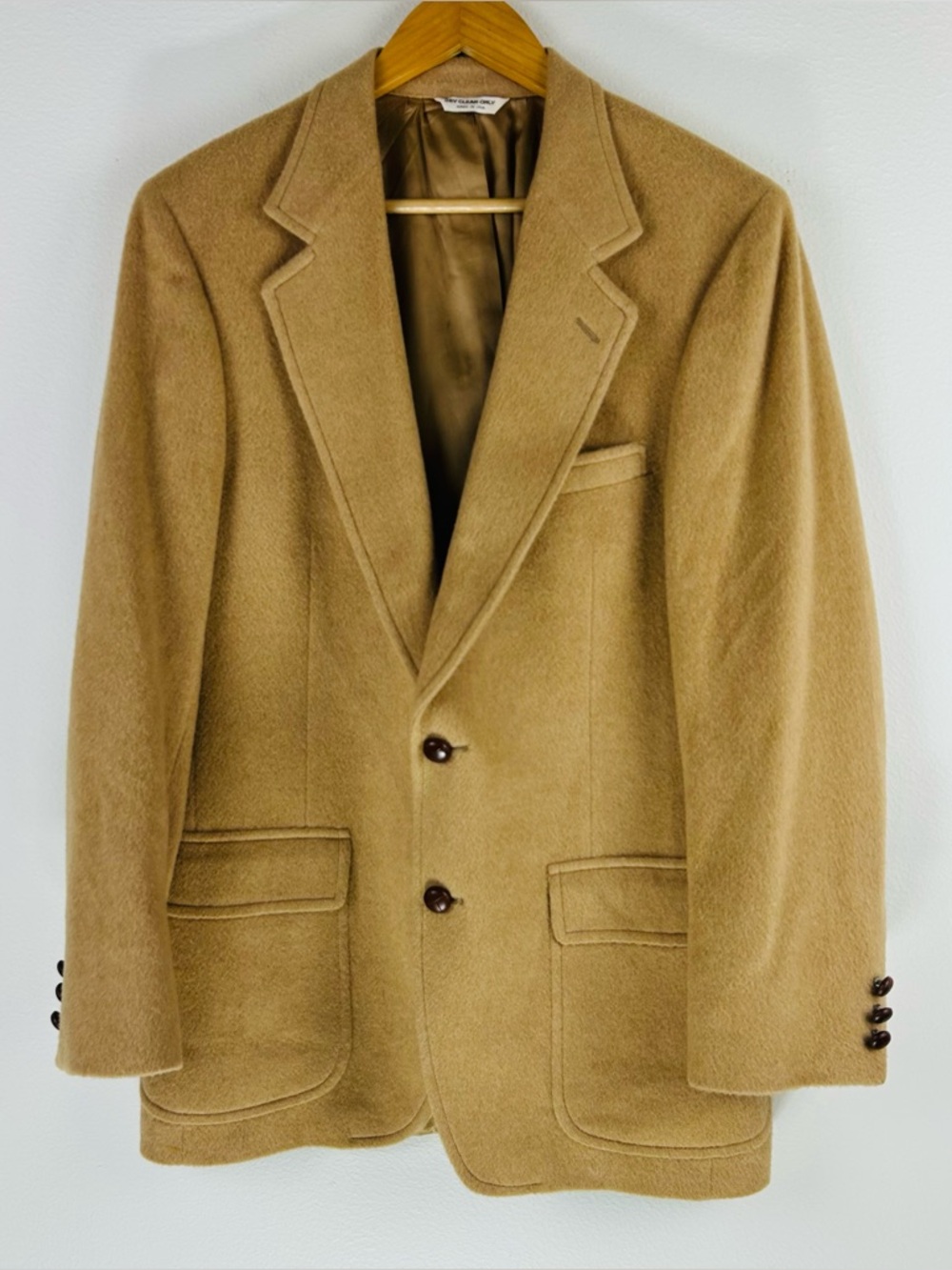 Vtg Bill Blass Men’s Classic Two Button 100% Camel Hair Blazer Size XL(42/43)